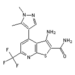 3-amino-4-(1,5-dimethyl-1H-pyrazol-4-yl)-6-(trifluoromethyl)thieno[2,3-b]pyridine-2-carboxamide