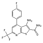 3-amino-4-(4-fluorophenyl)-6-(trifluoromethyl)thieno[2,3-b]pyridine-2-carboxamide