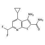 3-amino-4-cyclopropyl-6-(difluoromethyl)thieno[2,3-b]pyridine-2-carboxamide