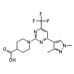 1-[4-(1,3-dimethyl-1H-pyrazol-4-yl)-6-(trifluoromethyl)pyrimidin-2-yl]piperidine-4-carboxylic acid