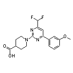 1-[4-(difluoromethyl)-6-(3-methoxyphenyl)pyrimidin-2-yl]piperidine-4-carboxylic acid