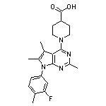 1-[7-(3-fluoro-4-methylphenyl)-2,5,6-trimethyl-7H-pyrrolo[2,3-d]pyrimidin-4-yl]piperidine-4-carboxylic acid