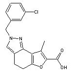 2-(3-chlorobenzyl)-8-methyl-4,5-dihydro-2H-furo[2,3-g]indazole-7-carboxylic acid