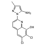 2-(5-amino-3-methyl-1H-pyrazol-1-yl)-6,7-dichloroquinolin-8-ol