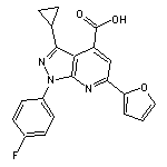 3-cyclopropyl-1-(4-fluorophenyl)-6-(2-furyl)-1H-pyrazolo[3,4-b]pyridine-4-carboxylic acid