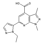 6-(1-ethyl-1H-pyrazol-5-yl)-1,3-dimethyl-1H-pyrazolo[3,4-b]pyridine-4-carboxylic acid