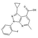 3-cyclopropyl-1-(2-fluorophenyl)-6-methyl-1H-pyrazolo[3,4-b]pyridine-4-carboxylic acid