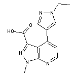 4-(1-ethyl-1{H}-pyrazol-4-yl)-1-methyl-1{H}-pyrazolo[3,4-{b}]pyridine-3-carboxylic acid