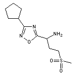 1-(3-cyclopentyl-1,2,4-oxadiazol-5-yl)-3-(methylsulfonyl)propan-1-amine HCL