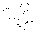 4-cyclopentyl-2-methyl-5-piperidin-3-yl-2,4-dihydro-3H-1,2,4-triazol-3-one HCl