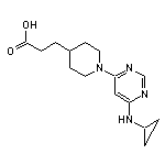 3-{1-[6-(cyclopropylamino)-4-pyrimidinyl]-4-piperidyl}propanoic acid