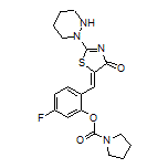 (Z)-5-Fluoro-2-[[4-oxo-2-[tetrahydropyridazin-1(2H)-yl]thiazol-5(4H)-ylidene]methyl]phenyl Pyrrolidine-1-carboxylate