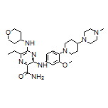 6-Ethyl-3-[[3-methoxy-4-[4-(4-methyl-1-piperazinyl)-1-piperidyl]phenyl]amino]-5-[(tetrahydropyran-4-yl)amino]pyrazine-2-carboxamide