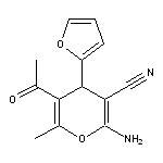 5-Acetyl-2-amino-4-(2-furanyl)-6-methyl-4H-pyran-3-carbonitrile