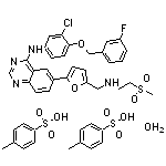 N-[3-Chloro-4-[(3-fluorobenzyl)oxy]phenyl]-6-[5-[[[2-(methylsulfonyl)ethyl]amino]methyl]-2-furyl]quinazolin-4-amine Bis(4-methylbenzenesulfonate) Hydrate