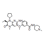 (R)-4-[(8-Cyclopentyl-7-ethyl-5-methyl-6-oxo-5,6,7,8-tetrahydro-2-pteridinyl)amino]-3-methoxy-N-(1-methyl-4-piperidyl)benzamide