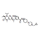 N-[trans-4-[4-(Cyclopropylmethyl)piperazin-1-yl]cyclohexyl]-4-[[(R)-7-ethyl-8-isopropyl-5-methyl-6-oxo-5,6,7,8-tetrahydropteridin-2-yl]amino]-3-methoxybenzamide