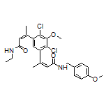 (Z)-3-[2,4-Dichloro-3-methoxy-5-[(Z)-4-[(4-methoxybenzyl)amino]-4-oxobut-2-en-2-yl]phenyl]-N-ethylbut-2-enamide