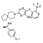 (R)-8-(6-amino-5-((2-(trifluoromethyl)pyridin-3-yl)thio)pyrazin-2-yl)-N-((R)-1-(4-methoxyphenyl)ethyl)-8-azaspiro[4.5]decan-1-amine