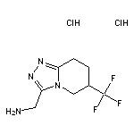 [6-(trifluoromethyl)-5H,6H,7H,8H-[1,2,4]triazolo[4,3-a]pyridin-3-yl]methanamine dihydrochloride