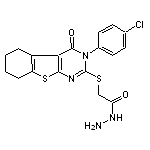 2-{[4-(4-chlorophenyl)-3-oxo-8-thia-4,6-diazatricyclo[7.4.0.0^{2,7}]trideca-1(9),2(7),5-trien-5-yl]sulfanyl}acetohydrazide