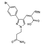 (2Z)-3-[1-(3-amino-3-oxopropyl)-3-(4-bromophenyl)-1H-pyrazol-4-yl]-2-cyanoacrylic acid