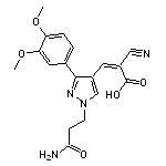 (2Z)-3-[1-(3-amino-3-oxopropyl)-3-(3,4-dimethoxyphenyl)-1H-pyrazol-4-yl]-2-cyanoacrylic acid