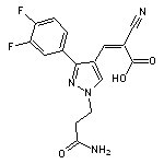 (2Z)-3-[1-(3-amino-3-oxopropyl)-3-(3,4-difluorophenyl)-1H-pyrazol-4-yl]-2-cyanoacrylic acid