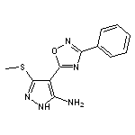 3-(methylsulfanyl)-4-(3-phenyl-1,2,4-oxadiazol-5-yl)-1H-pyrazol-5-amine