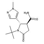 trans-1-tert-butyl-2-(1-methyl-1H-pyrazol-4-yl)-5-oxopyrrolidine-3-carboxamide