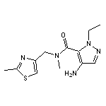 4-amino-1-ethyl-N-methyl-N-[(2-methyl-1,3-thiazol-4-yl)methyl]-1H-pyrazole-5-carboxamide