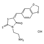 (5E)-3-(2-aminoethyl)-5-(2H-1,3-benzodioxol-5-ylmethylidene)-2-sulfanylidene-1,3-thiazolidin-4-one hydrochloride