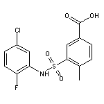 3-[(5-chloro-2-fluorophenyl)sulfamoyl]-4-methylbenzoic acid