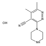 5,6-dimethyl-3-(piperazin-1-yl)pyridazine-4-carbonitrile hydrochloride