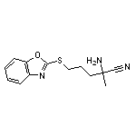 2-amino-5-(1,3-benzoxazol-2-ylsulfanyl)-2-methylpentanenitrile