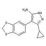 4-(2H-1,3-benzodioxol-5-yl)-3-cyclopropyl-1H-pyrazol-5-amine