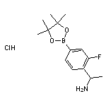 1-[2-fluoro-4-(tetramethyl-1,3,2-dioxaborolan-2-yl)phenyl]ethan-1-amine hydrochloride