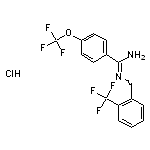 4-(trifluoromethoxy)-N’-{[2-(trifluoromethyl)phenyl]methyl}benzene-1-carboximidamide hydrochloride