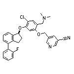 (S)-5-[[4-Chloro-2-[(dimethylamino)methyl]-5-[[4-(2-fluorophenyl)-2,3-dihydro-1H-inden-1-yl]oxy]phenoxy]methyl]nicotinonitrile