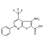 3-amino-6-phenyl-4-(trifluoromethyl)thieno[2,3-b]pyridine-2-carboxylic acid