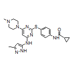 N-[4-[[4-[(3-Methyl-5-pyrazolyl)amino]-6-(4-methyl-1-piperazinyl)-2-pyrimidinyl]thio]phenyl]cyclopropanecarboxamide
