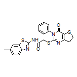 N-(6-Methyl-2-benzothiazolyl)-2-[(4-oxo-3-phenyl-3,4,6,7-tetrahydrothieno[3,2-d]pyrimidin-2-yl)thio]acetamide