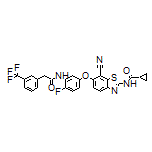 N-[7-Cyano-6-[4-fluoro-3-[2-[3-(trifluoromethyl)phenyl]acetamido]phenoxy]-2-benzothiazolyl]cyclopropanecarboxamide
