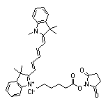 1-[6-[(2,5-Dioxo-1-pyrrolidinyl)oxy]-6-oxohexyl]-3,3-dimethyl-2-[5-(1,3,3-trimethylindolin-2-ylidene)-1,3-pentadien-1-yl]-3H-indol-1-ium Chloride