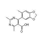 2,4-Dimethyl-6-(6-methylbenzo[d][1,3]dioxol-5-yl)pyrimidine-5-carboxylic Acid