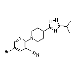 5-Bromo-2-[4-(3-isopropyl-1,2,4-oxadiazol-5-yl)-1-piperidyl]nicotinonitrile