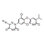 2-[3,5-Dichloro-4-[(5-isopropyl-6-oxo-1,6-dihydropyridazin-3-yl)oxy]phenyl]-3,5-dioxo-2,3,4,5-tetrahydro-1,2,4-triazine-6-carbonitrile