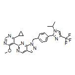 6-(4-Cyclopropyl-6-methoxy-5-pyrimidinyl)-1-[4-[1-isopropyl-4-(trifluoromethyl)-2-imidazolyl]benzyl]-1H-pyrazolo[3,4-d]pyrimidine