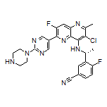 (R)-3-[1-[[3-Chloro-7-fluoro-2-methyl-6-[2-(1-piperazinyl)-5-pyrimidinyl]-1,5-naphthyridin-4-yl]amino]ethyl]-4-fluorobenzonitrile