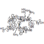 (S)-4-[(S)-1-[(S)-1-[(S)-2-[(3S,6S,9S,12R,18S,21S,24S,27S,30S,35aS)-18-[(S)-2-[(S)-1-[(S)-2-Acetamido-3-methylbutanoyl]pyrrolidine-2-carboxamido]-3-(3-chlorophenyl)propanamido]-27-(4-aminobutyl)-9-benzyl-30-butyl-24-(3-guanidinopropyl)-6-(hydroxymethyl)-21-isobutyl-3-methyl-1,4,7,10,19,22,25,28,31-nonaoxodotriacontahydro-1H-pyrrolo[2,1-p][1,2,5,8,11,14,17,20,23,26,29]dithianonaazacyclotritriacontine-12-carboxamido]-6-aminohexanoyl]pyrrolidine-2-carbonyl]pyrrolidine-2-carboxamido]-5-amino-5-oxopentanoic Acid Trifluoroacetic Acid